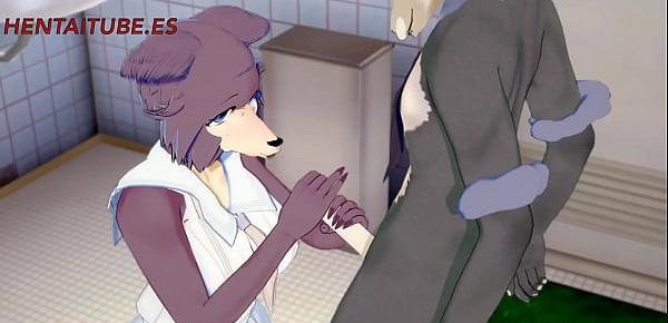  Beastars Furry Yiff Hentai - Legosi x Juno Jerk off, Boobjob and Anal with cum in her Tits and Ass